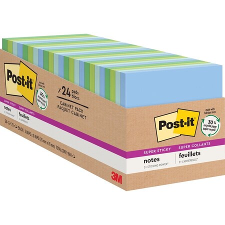 Post-It Notes, Post-It, Rcyc, 3X3, 24Pk MMM65424SSTCP